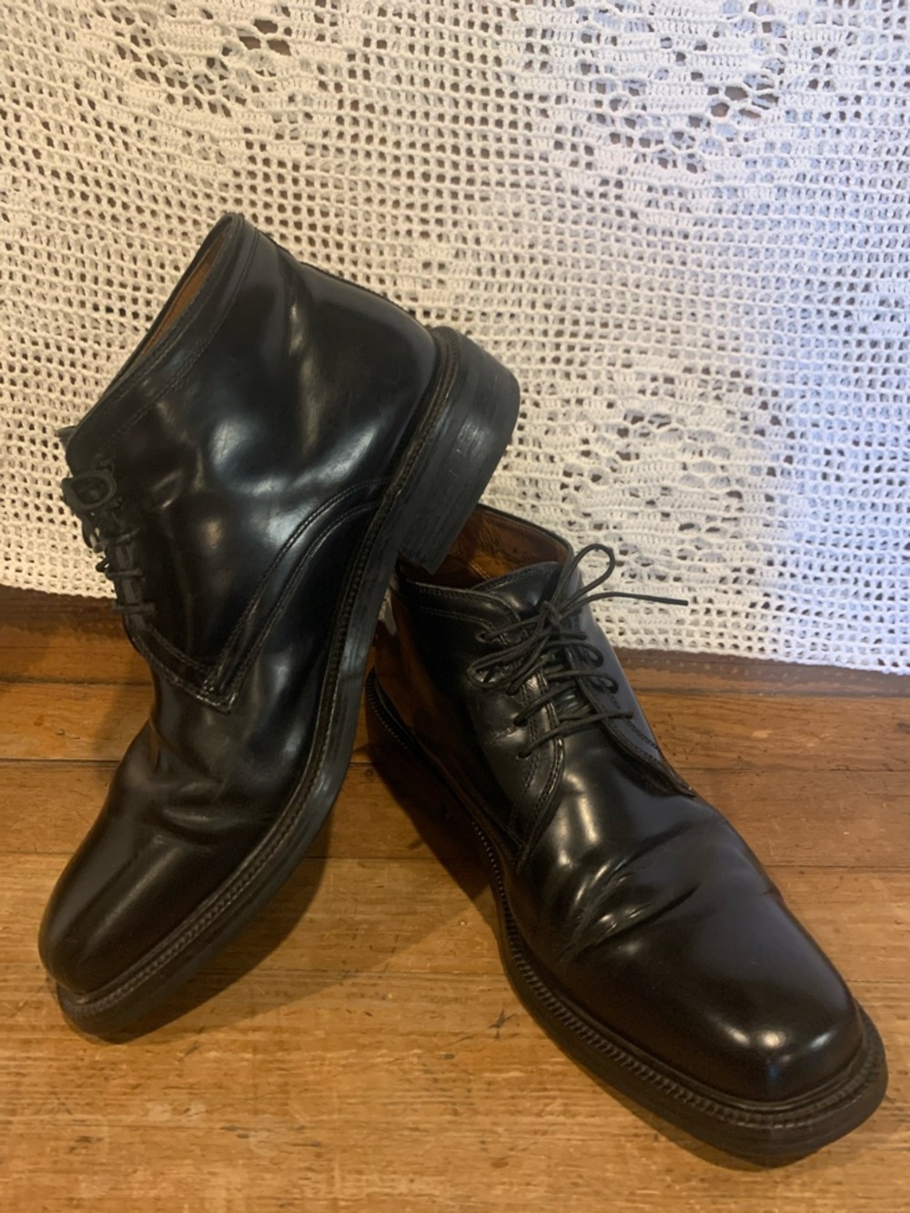 Cole Haan Black Leather Chukka Lace-Up Boots Sz 10
